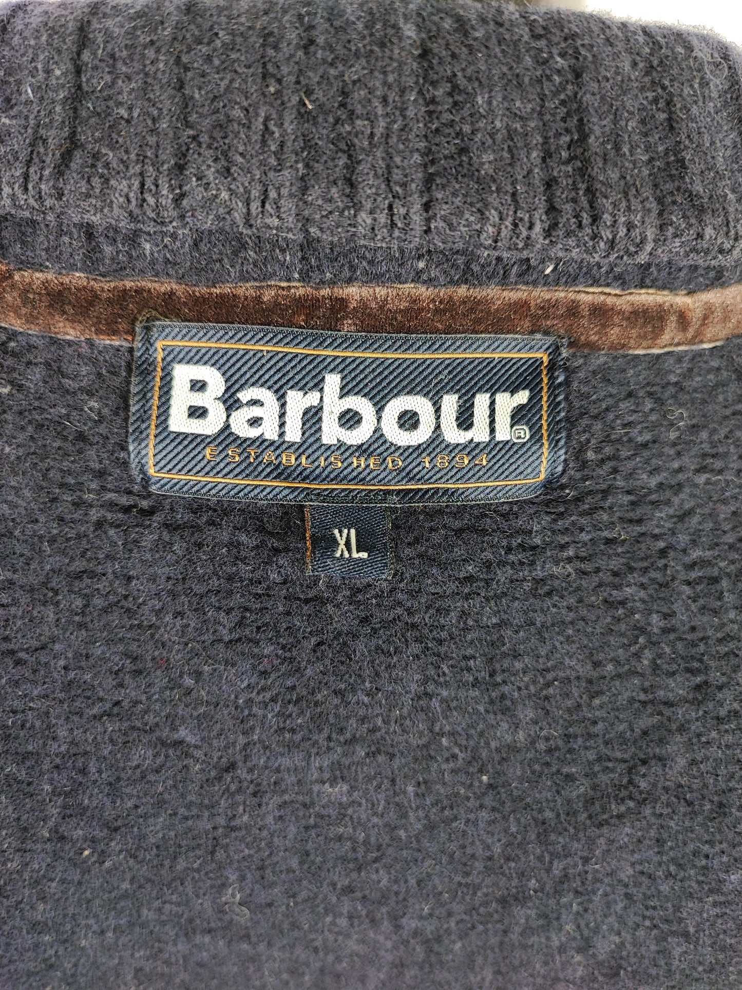 Maglione Barbour da uomo in lana blu Xlarge- Man Wool Navy Chunky Half button Size xl