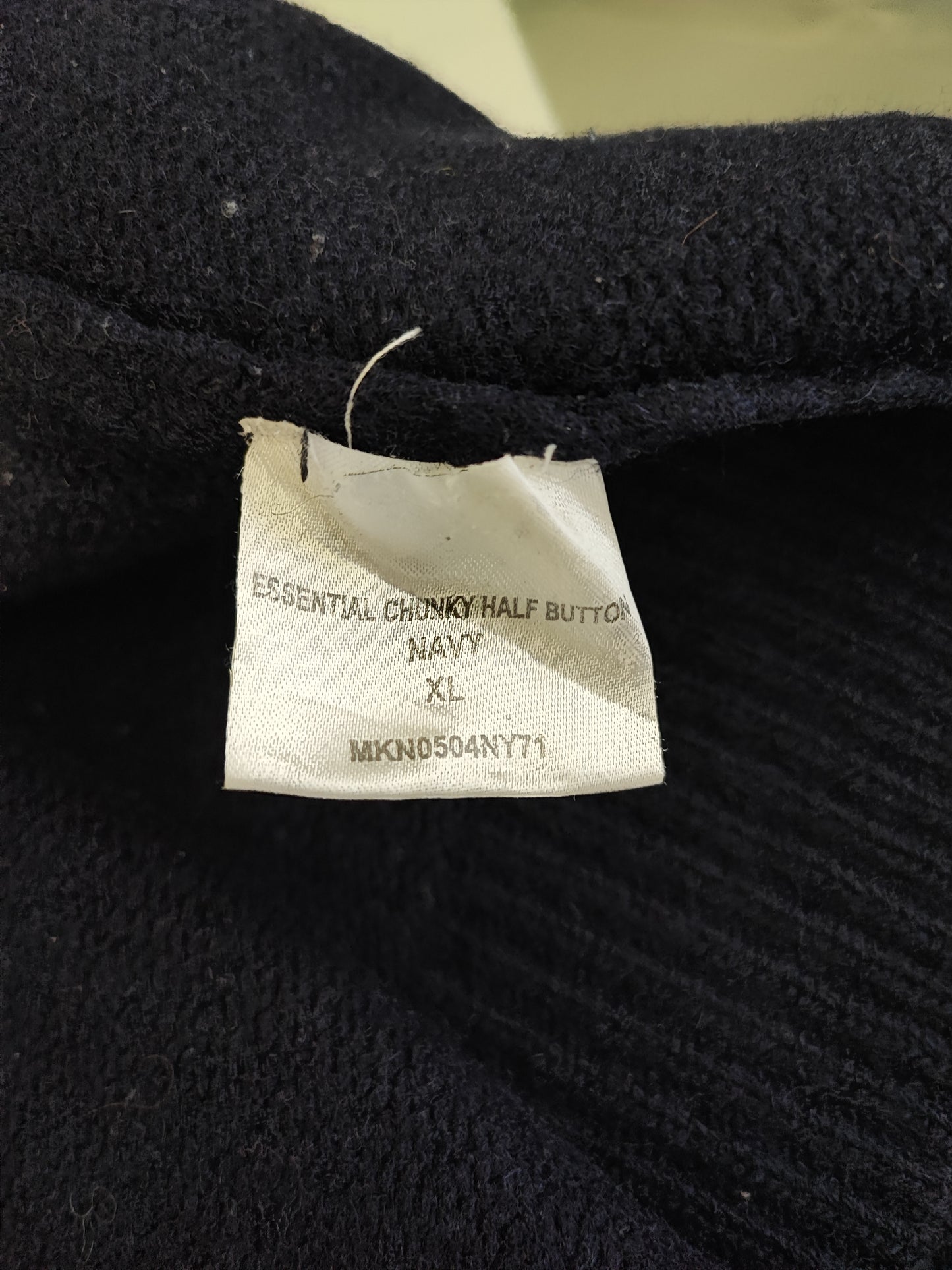 Maglione Barbour da uomo in lana blu Xlarge- Man Wool Navy Chunky Half button Size xl