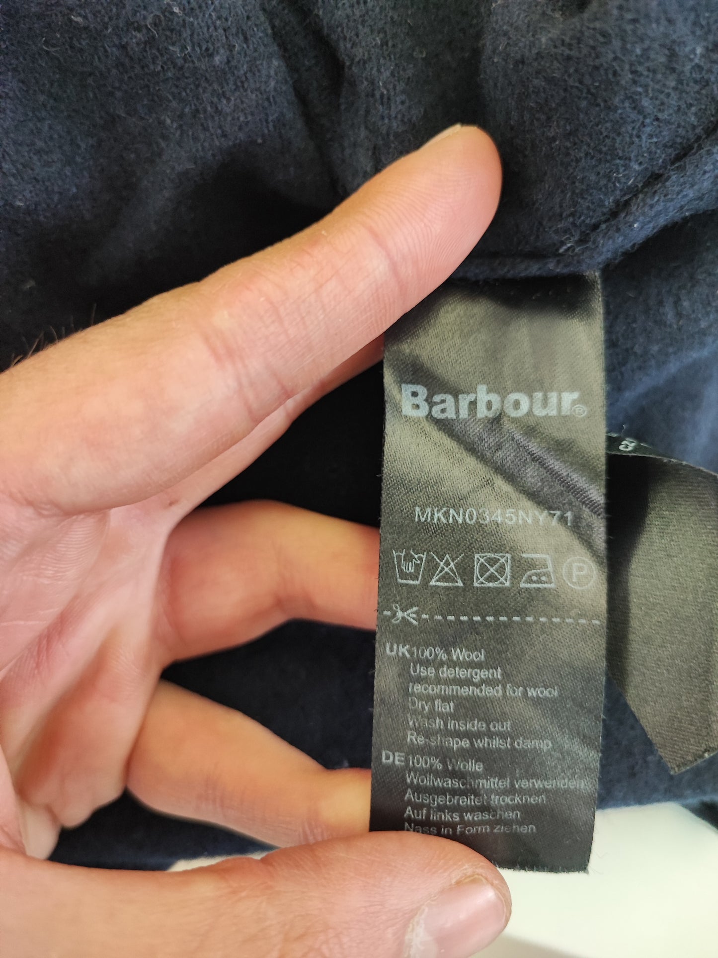 Maglione Barbour da uomo in lana blu Large- Man Wool Navy Size Large
