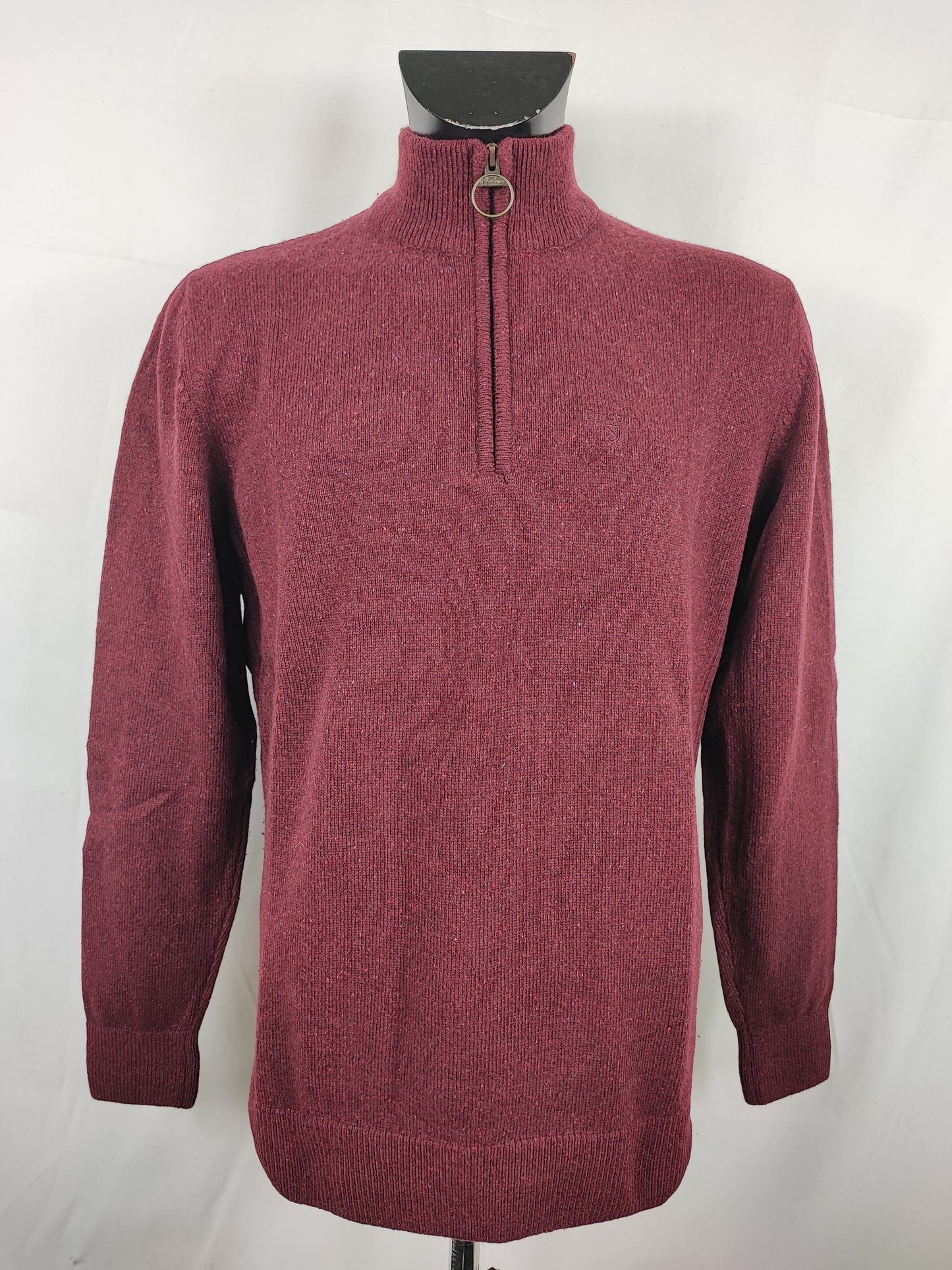 Maglione Barbour da uomo in lana Bordeaux Medium