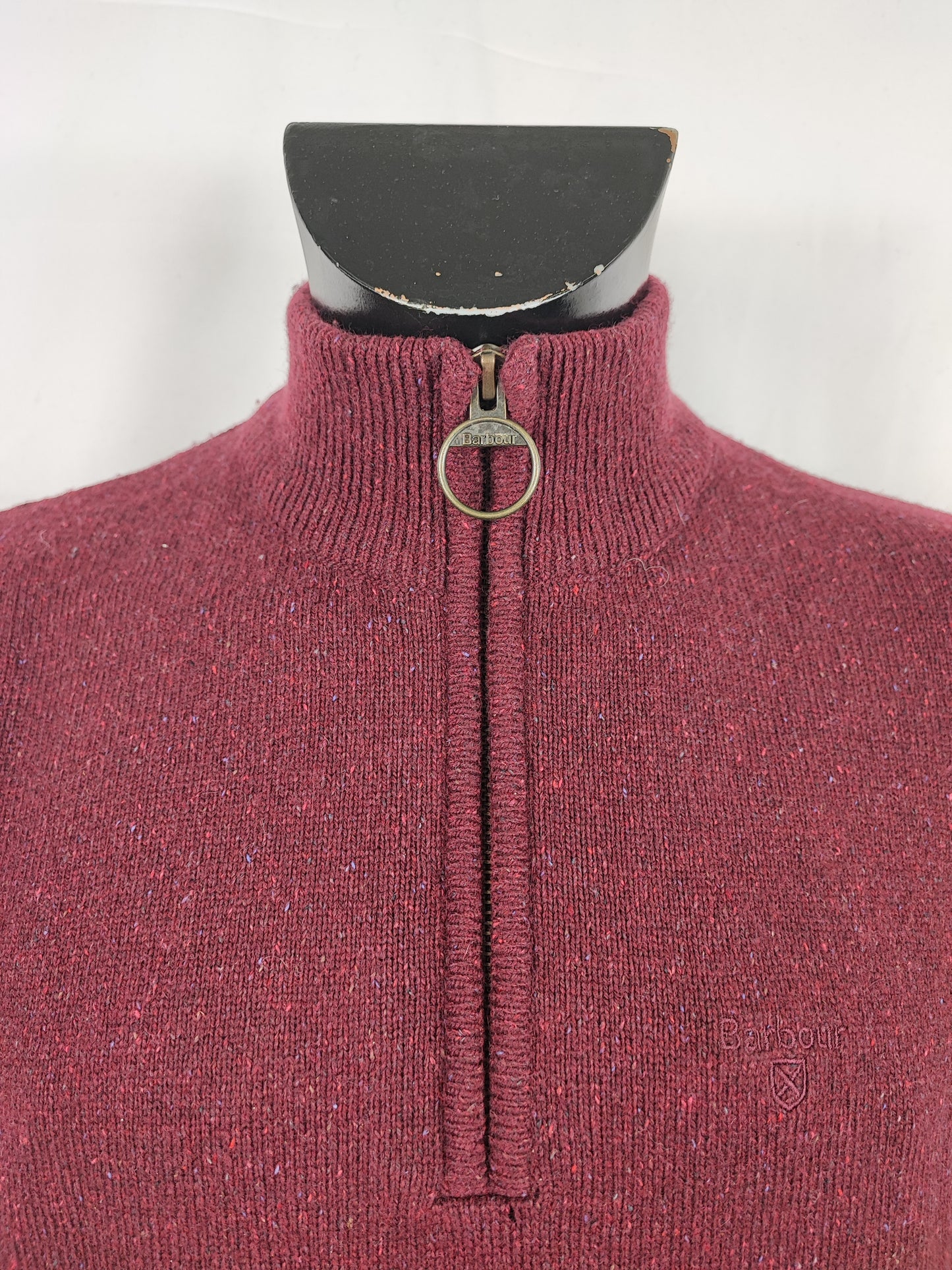 Maglione Barbour da uomo in lana Bordeaux Medium