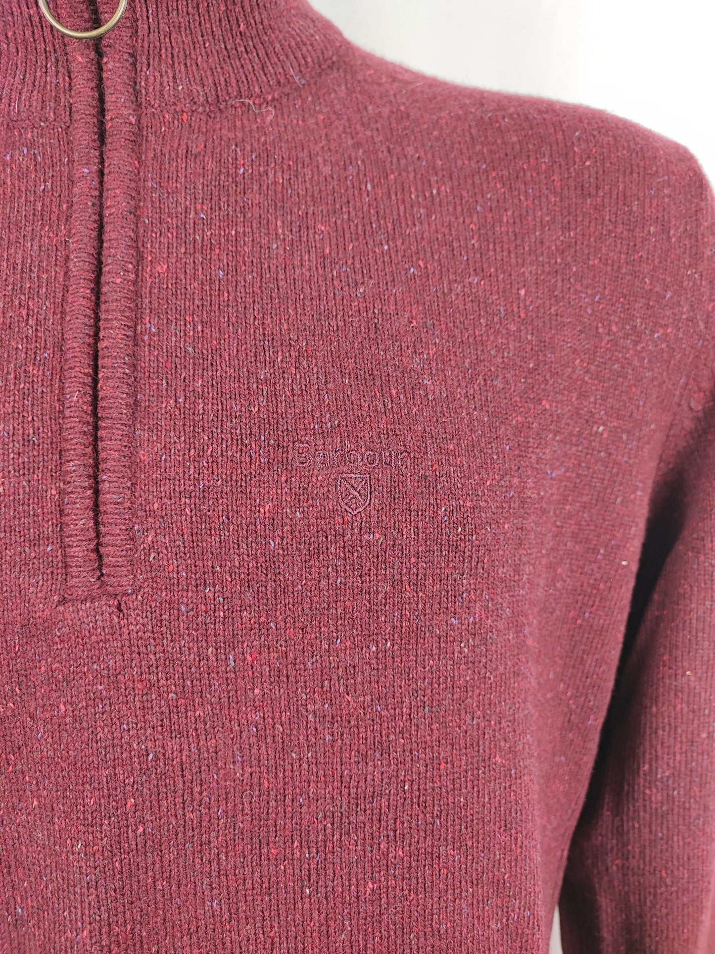 Maglione Barbour da uomo in lana Bordeaux Medium
