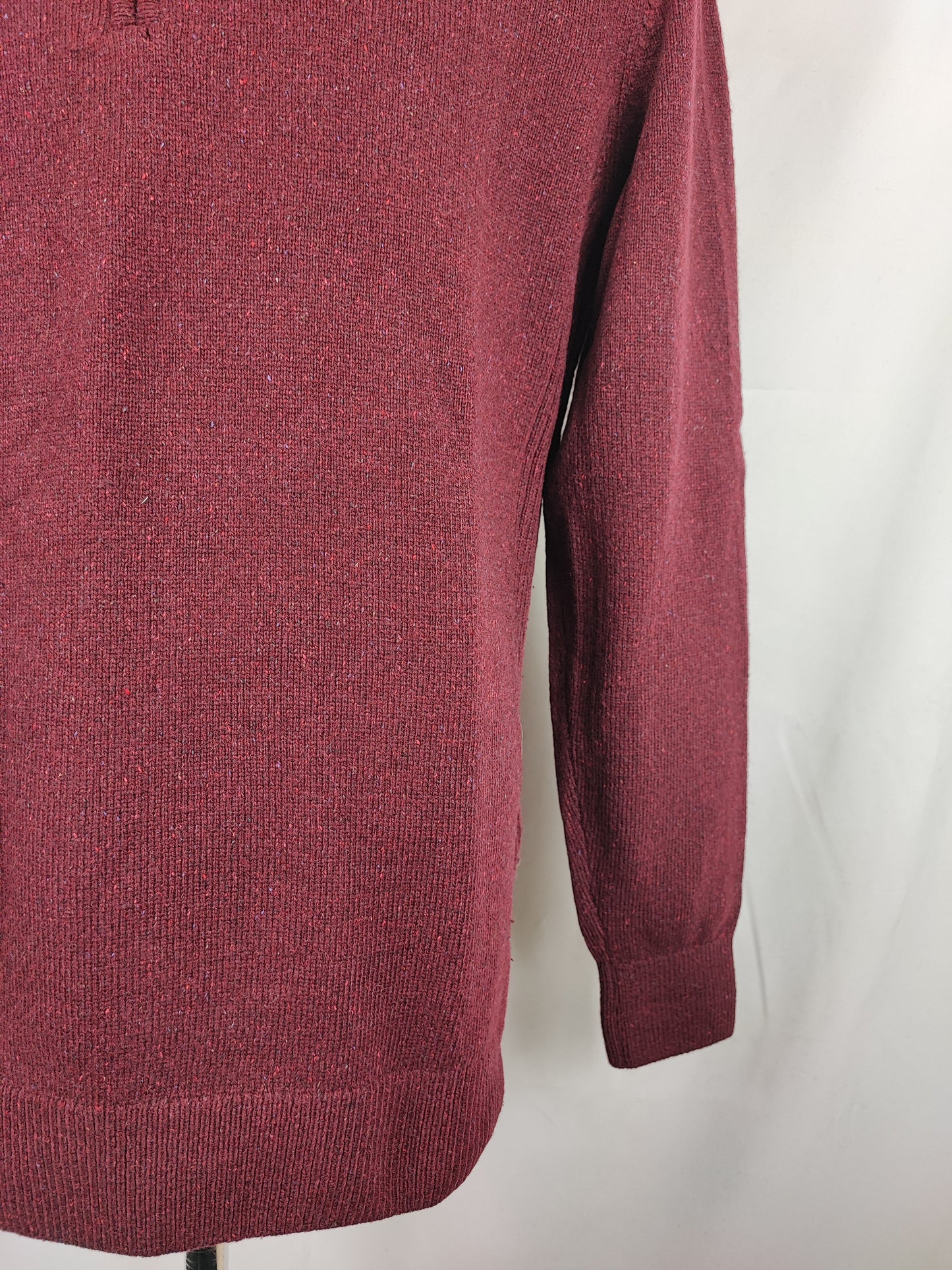 Maglione Barbour da uomo in lana Bordeaux Medium
