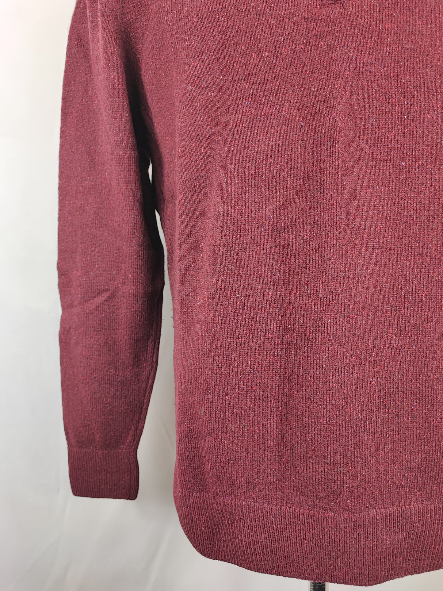 Maglione Barbour da uomo in lana Bordeaux Medium