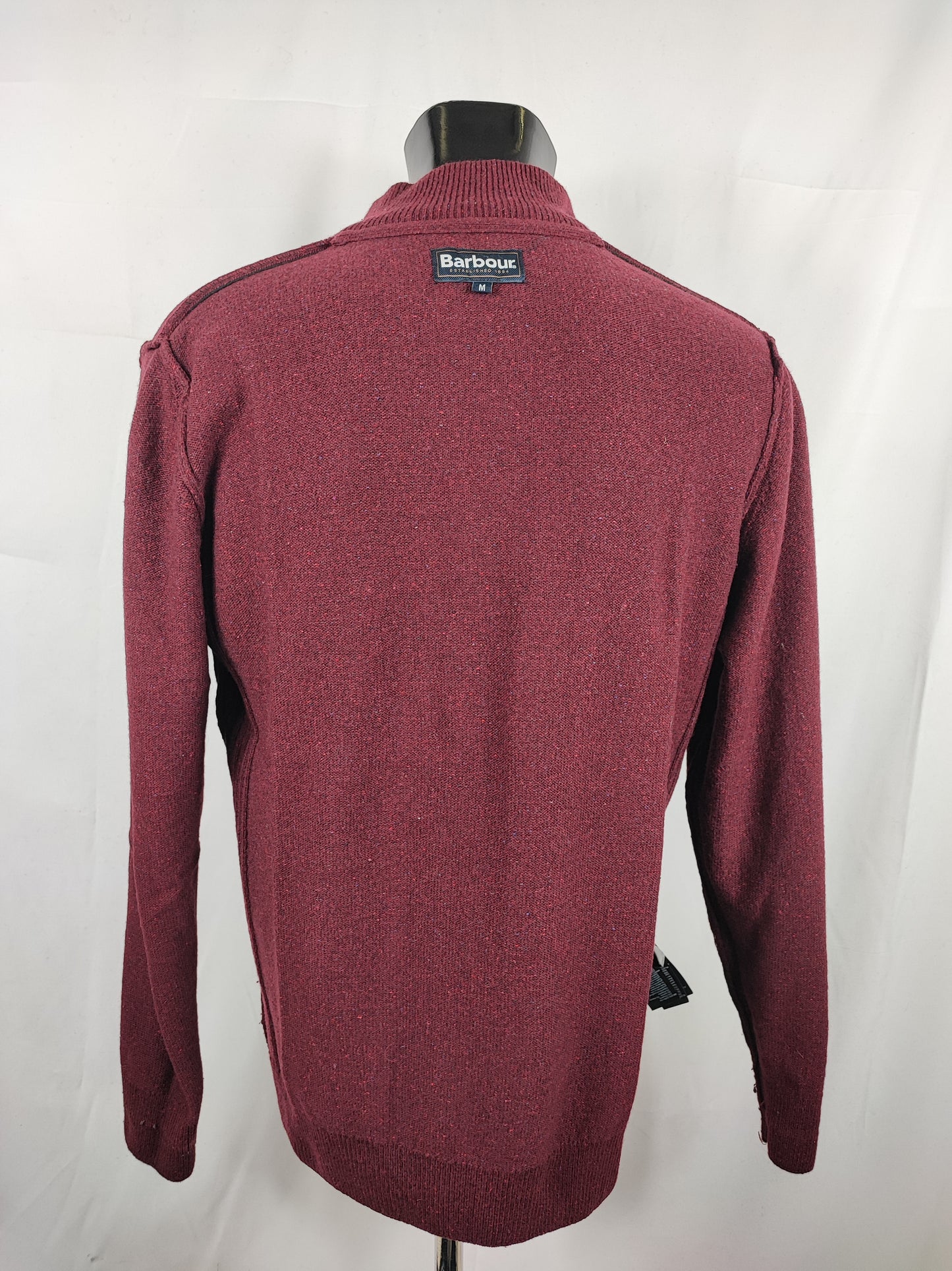 Maglione Barbour da uomo in lana Bordeaux Medium
