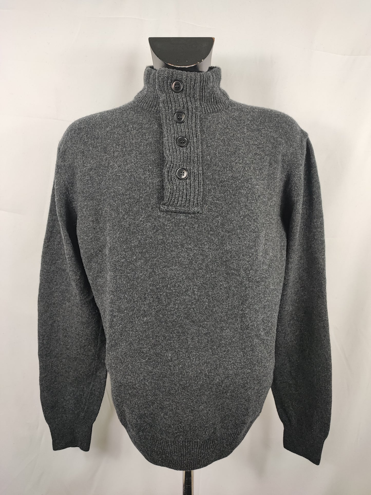 Maglione Barbour da uomo in lana grigio Large- Man Wool Grey Size Large