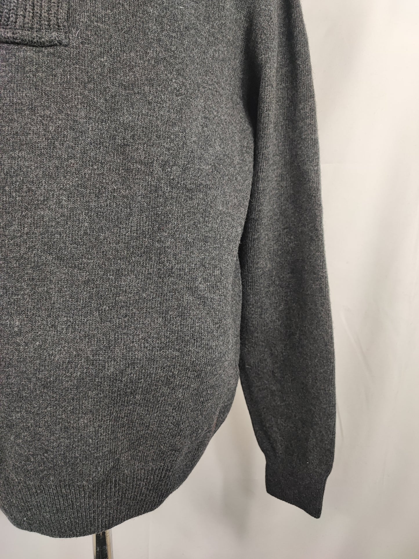 Maglione Barbour da uomo in lana grigio Large- Man Wool Grey Size Large