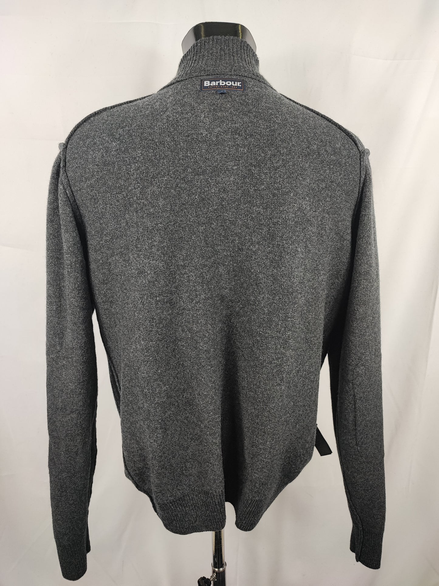 Maglione Barbour da uomo in lana grigio Large- Man Wool Grey Size Large