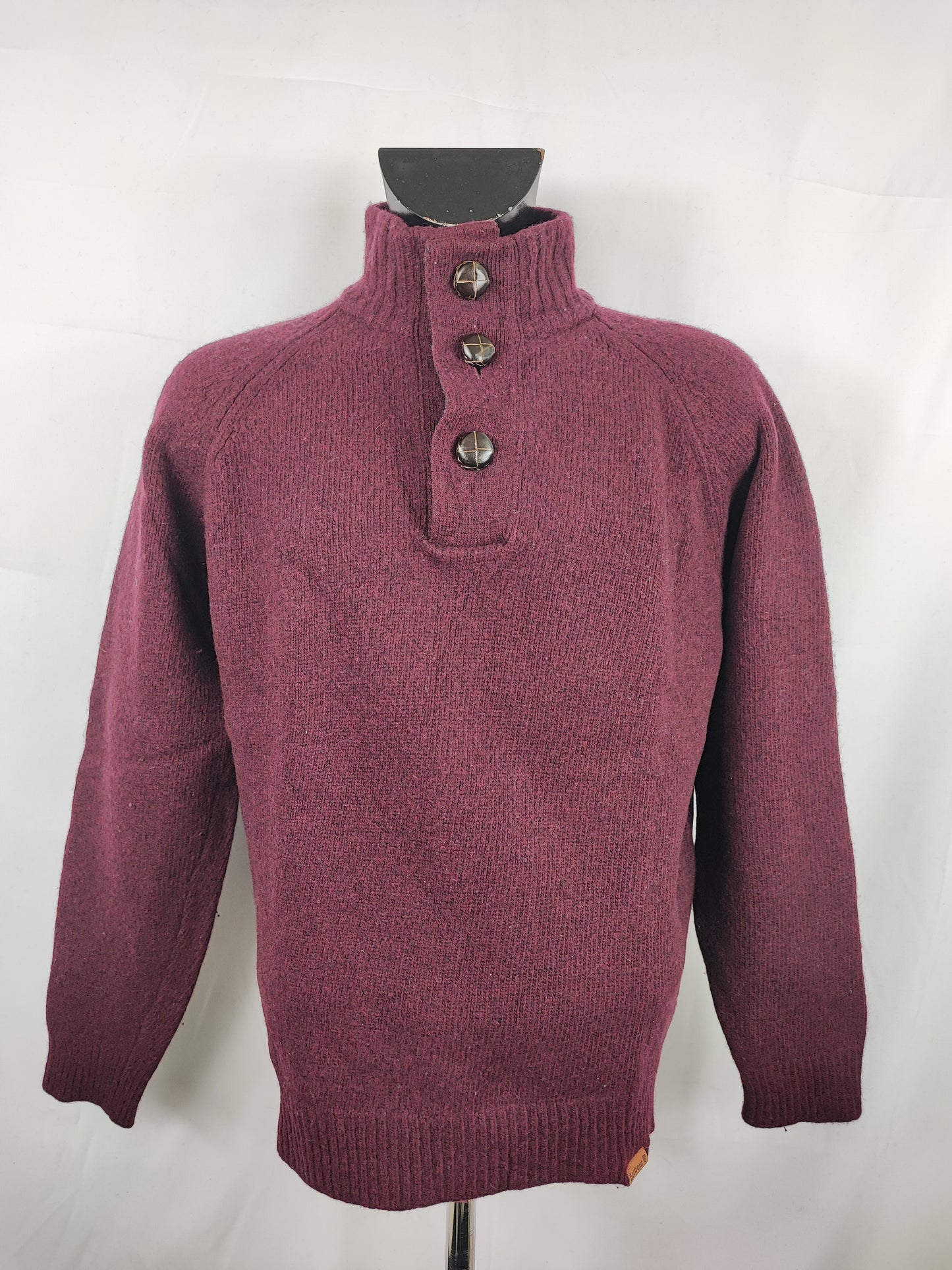 Maglione Barbour da uomo in lana Bordeaux Large- Man Wool Bordeaux Jumper Size Large