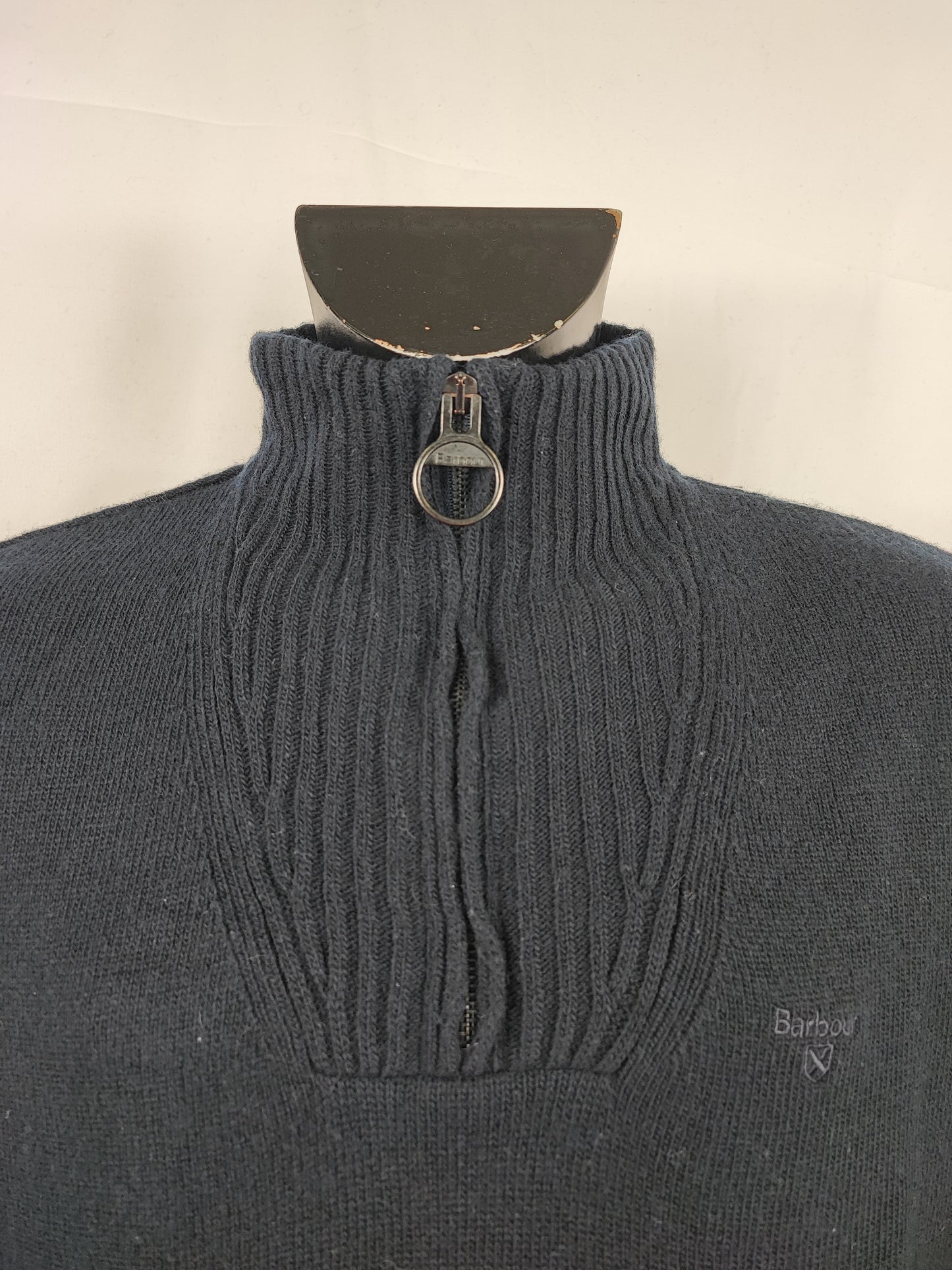 Maglione Barbour da uomo in lana Blu XL -Man Lambswool Navy Jumper Size Xlarge