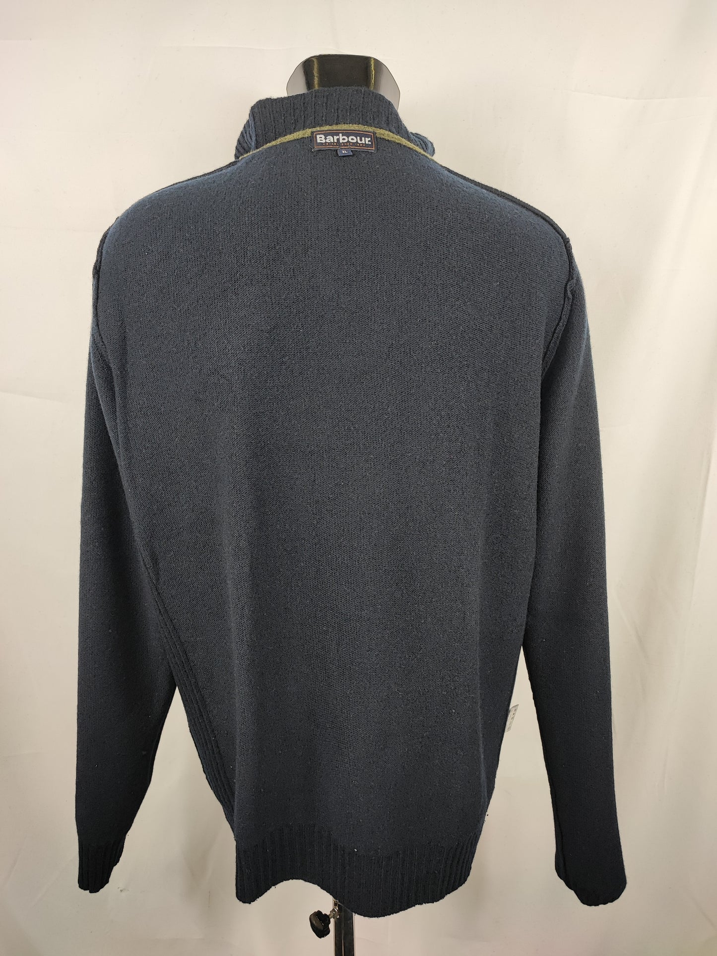 Maglione Barbour da uomo in lana Blu XL -Man Lambswool Navy Jumper Size Xlarge