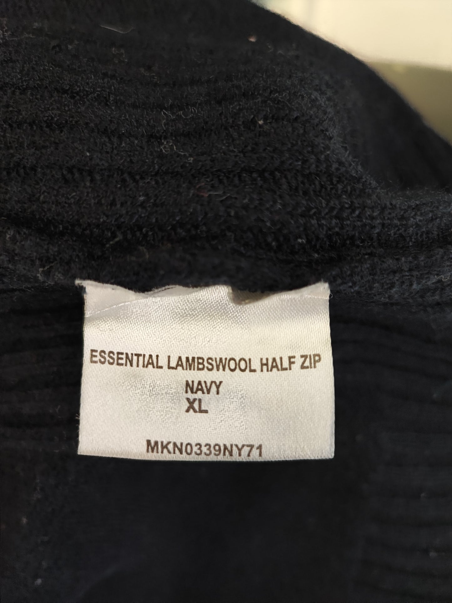 Maglione Barbour da uomo in lana Blu XL -Man Lambswool Navy Jumper Size Xlarge