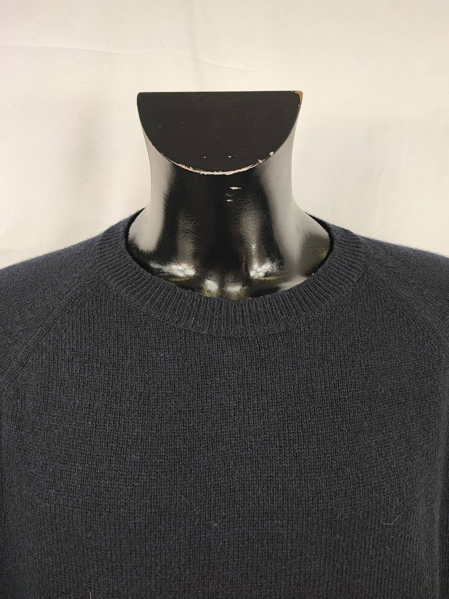Maglione Barbour da uomo in lana Blu L -Man Lambswool Navy Jumper Size Large