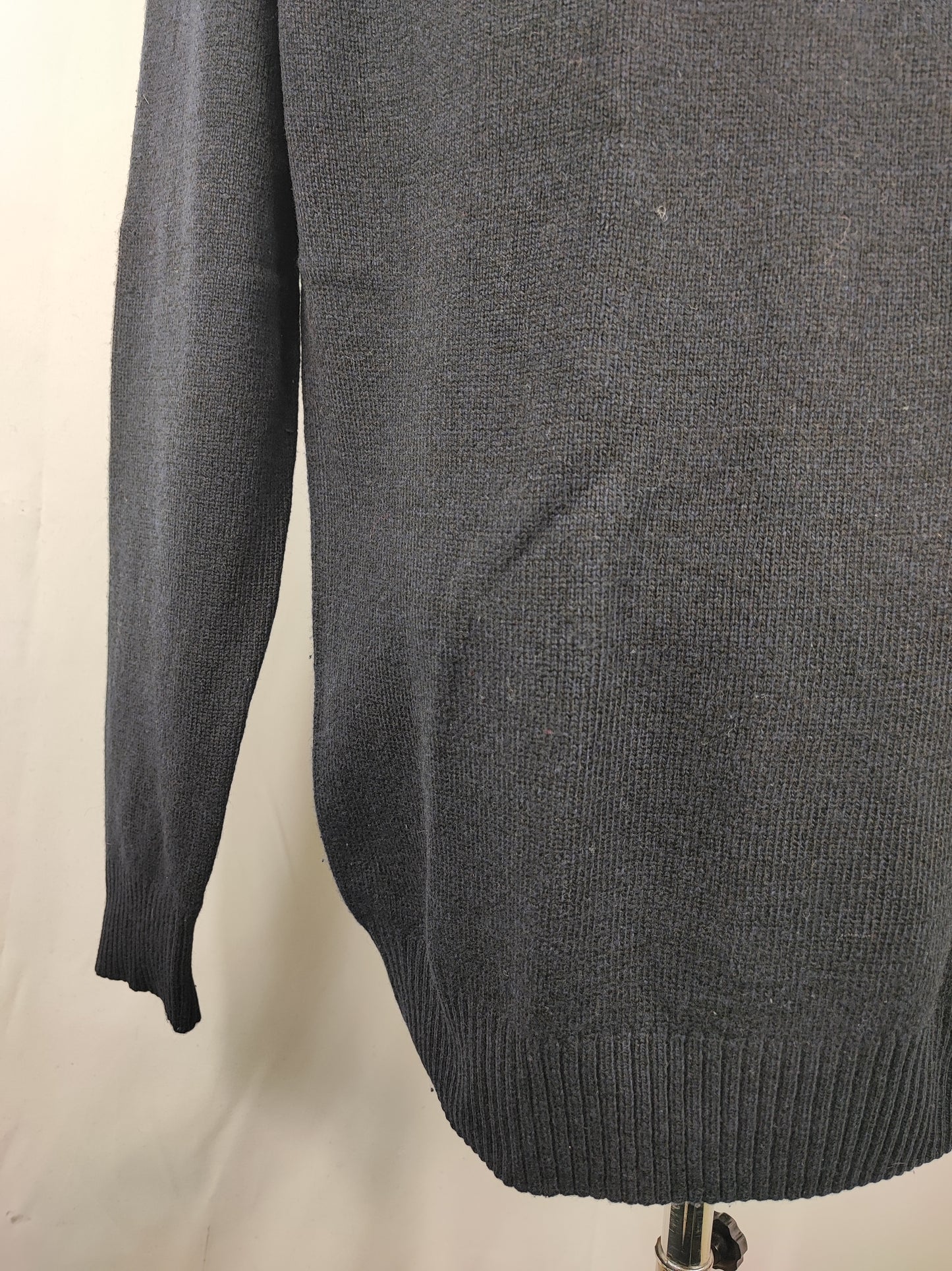 Maglione Barbour da uomo in lana Blu L -Man Lambswool Navy Jumper Size Large