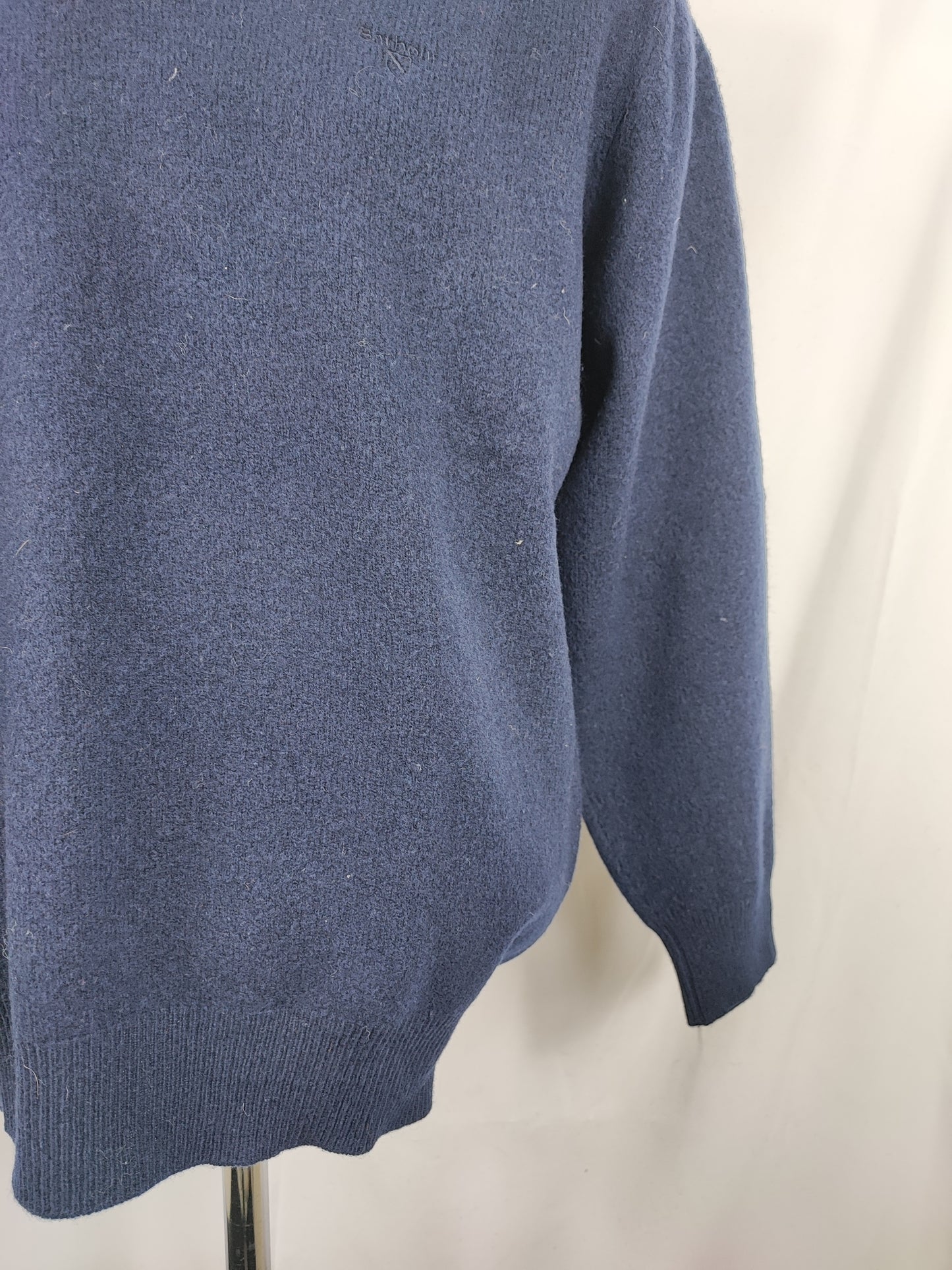 Maglione Barbour da uomo in lana Blu L -Man Blue Wool Jumper Size Large