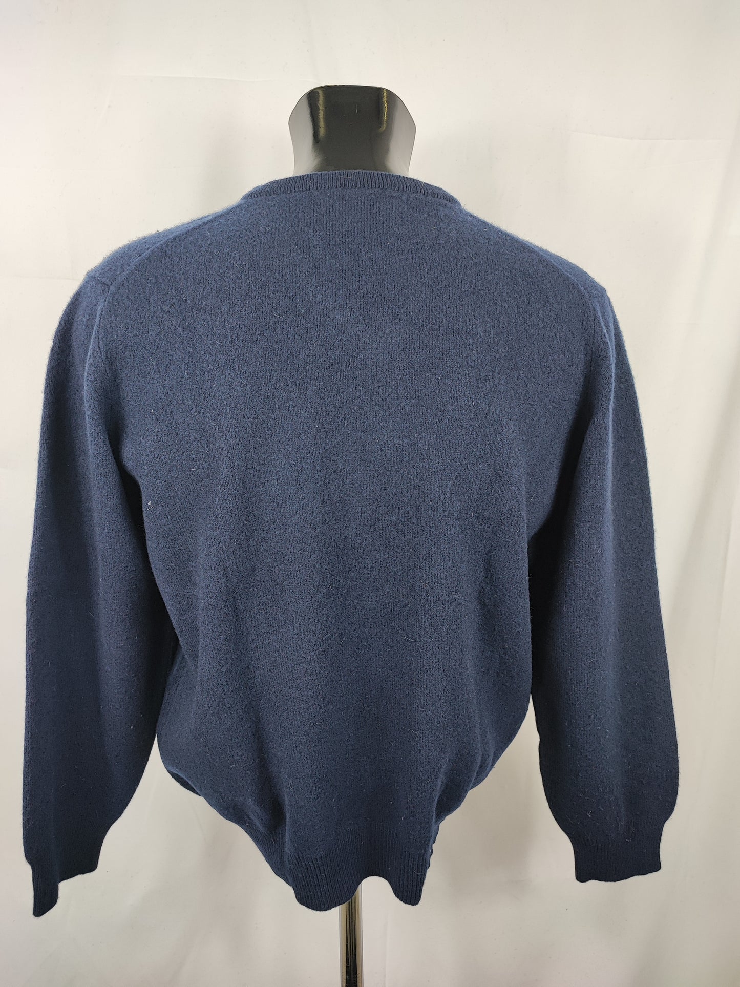 Maglione Barbour da uomo in lana Blu L -Man Blue Wool Jumper Size Large