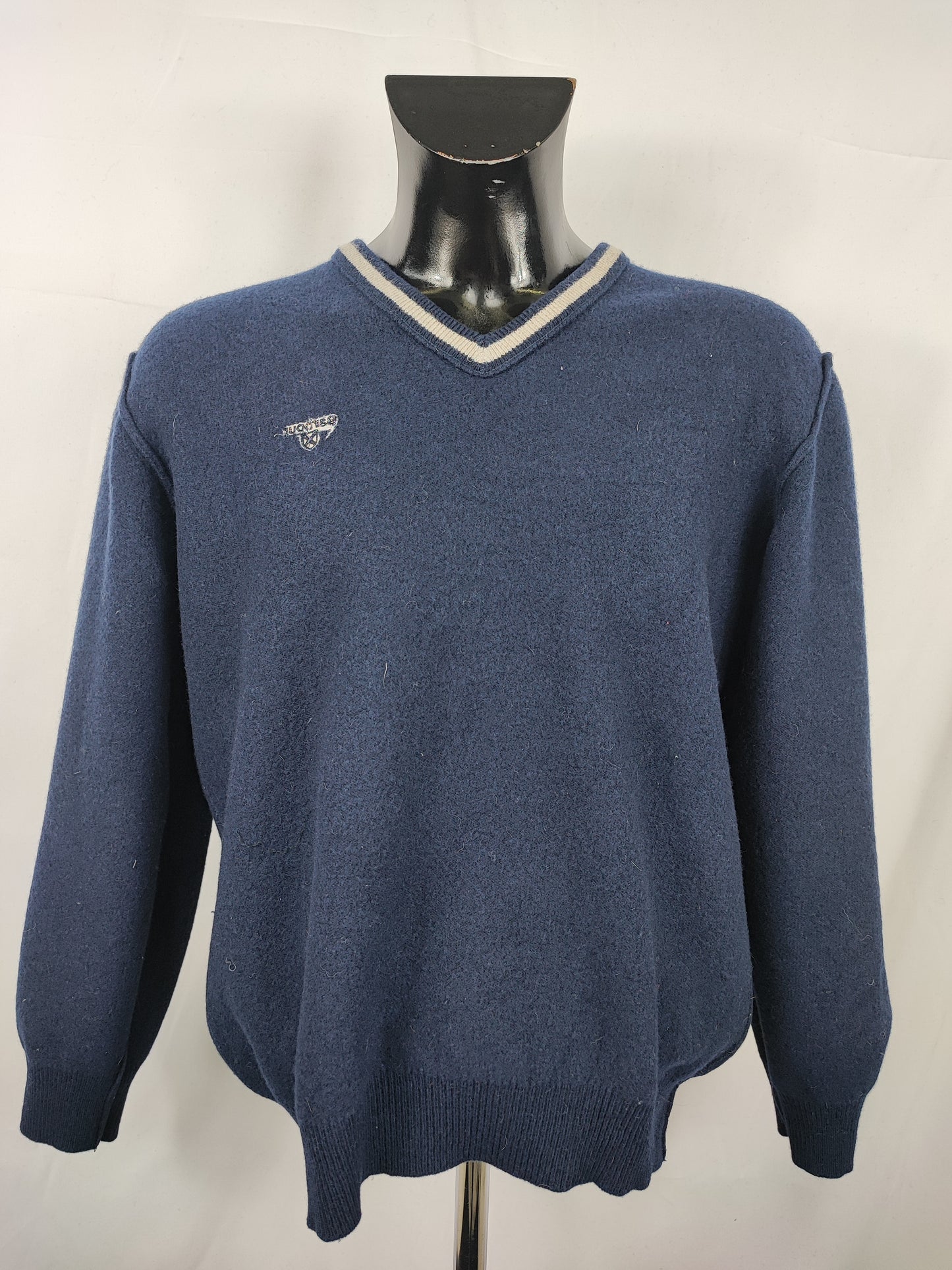 Maglione Barbour da uomo in lana Blu L -Man Blue Wool Jumper Size Large
