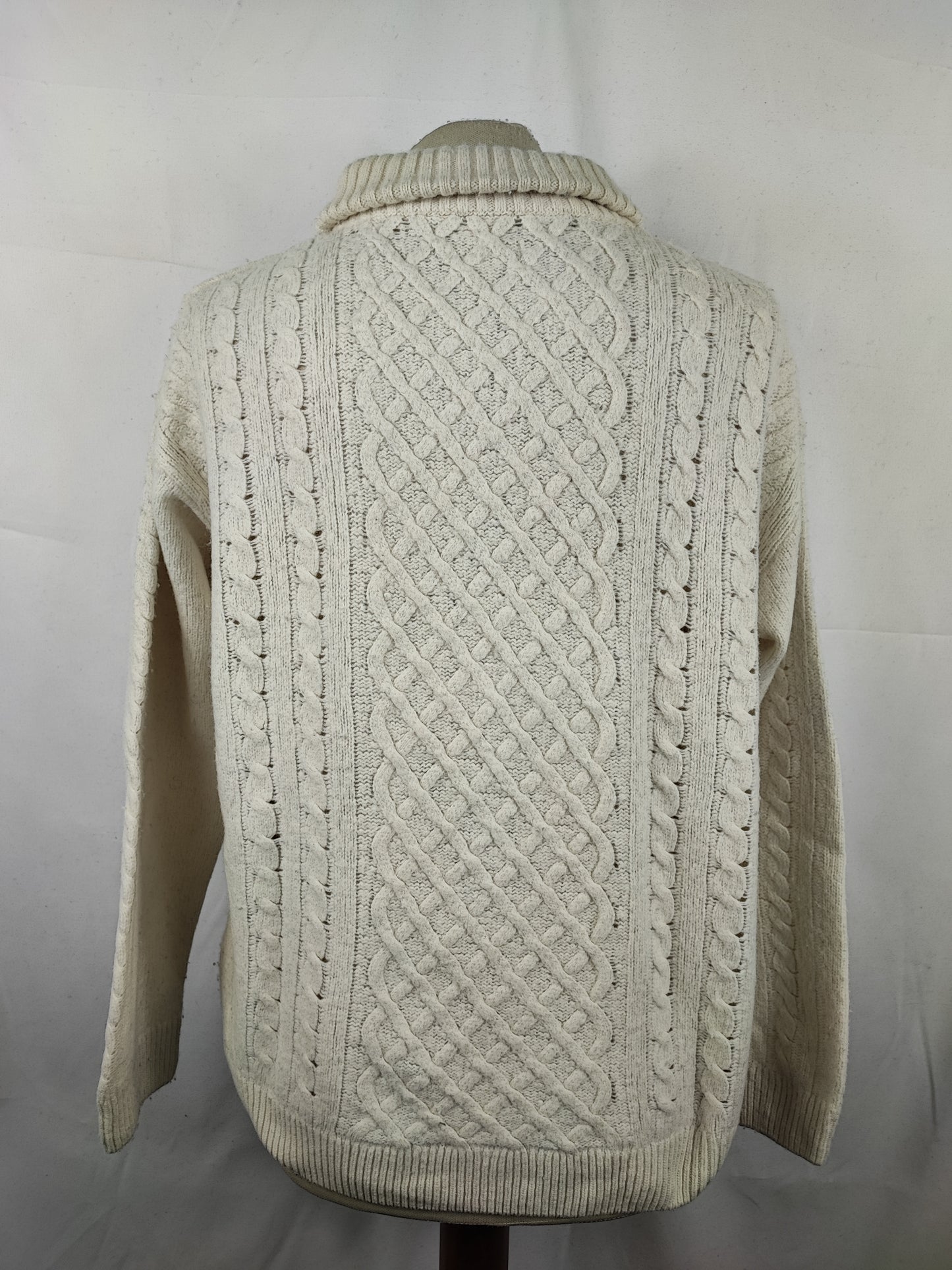 Maglione Barbour da donna in lana Bianco uk10 small -Lady White Wool Jumper Size Small