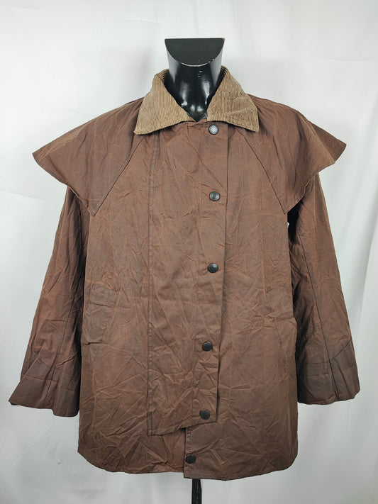 RARO Barbour Backhouse marrone C42/107 cm Riding Brown Wax Jacket Size Large