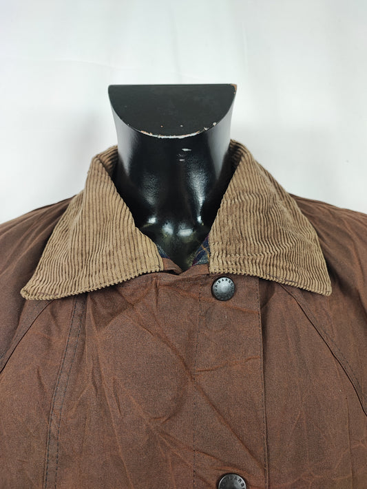 RARO Barbour Backhouse marrone C42/107 cm Riding Brown Wax Jacket Size Large