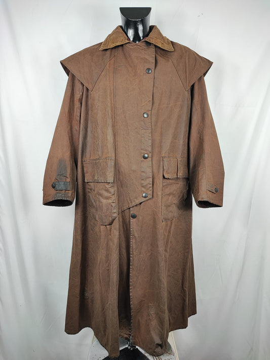 RARO Barbour Backhouse lungo marrone C38/97 cm Small Man Brown Long Riding Coat Size S