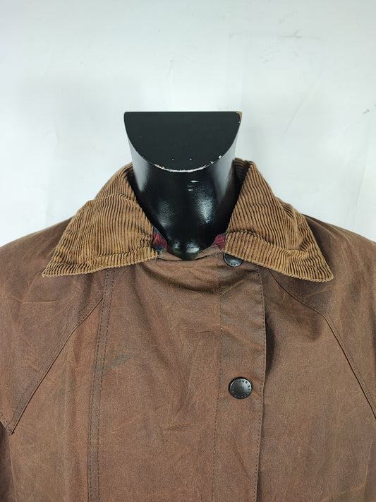 RARO Barbour Backhouse lungo marrone C38/97 cm Small Man Brown Long Riding Coat Size S