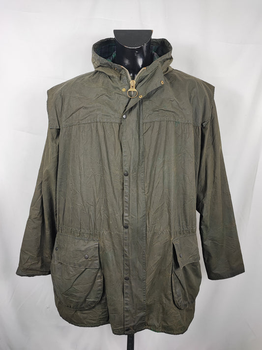 Barbour Classic Durham verde con cappuccio C48/122 cm Green Hooded waxed durham Size XXL
