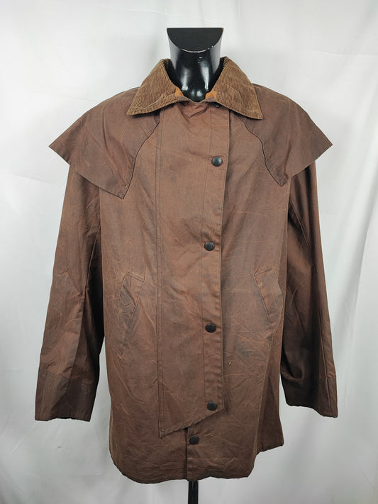RARO Barbour Backhouse marrone C44/112 cm Man Riding Brown Wax Jacket size XLarge