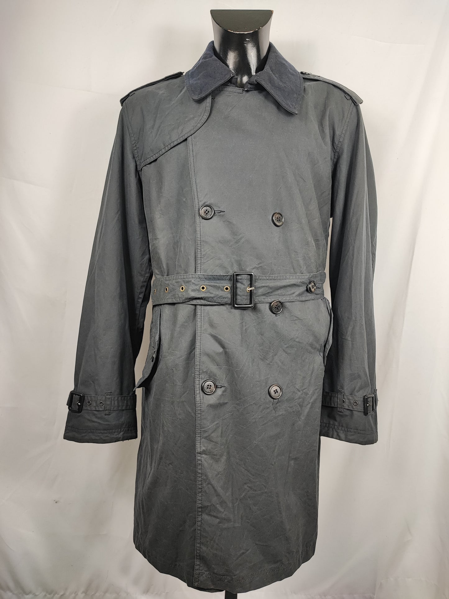 Trench Barbour uomo blu cerato Xlarge- Man Collingwood Navy Wax Trench Jacket size Xlarge