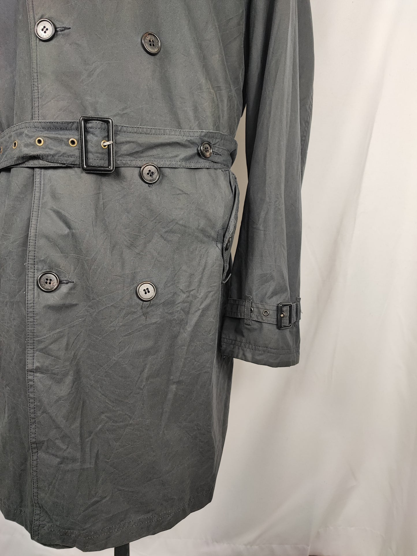 Trench Barbour uomo blu cerato Xlarge- Man Collingwood Navy Wax Trench Jacket size Xlarge