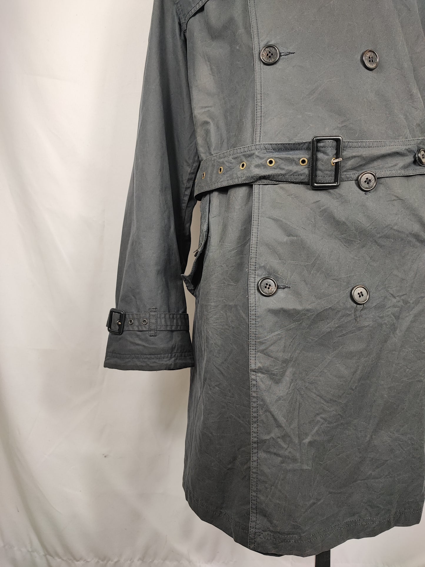 Trench Barbour uomo blu cerato Xlarge- Man Collingwood Navy Wax Trench Jacket size Xlarge