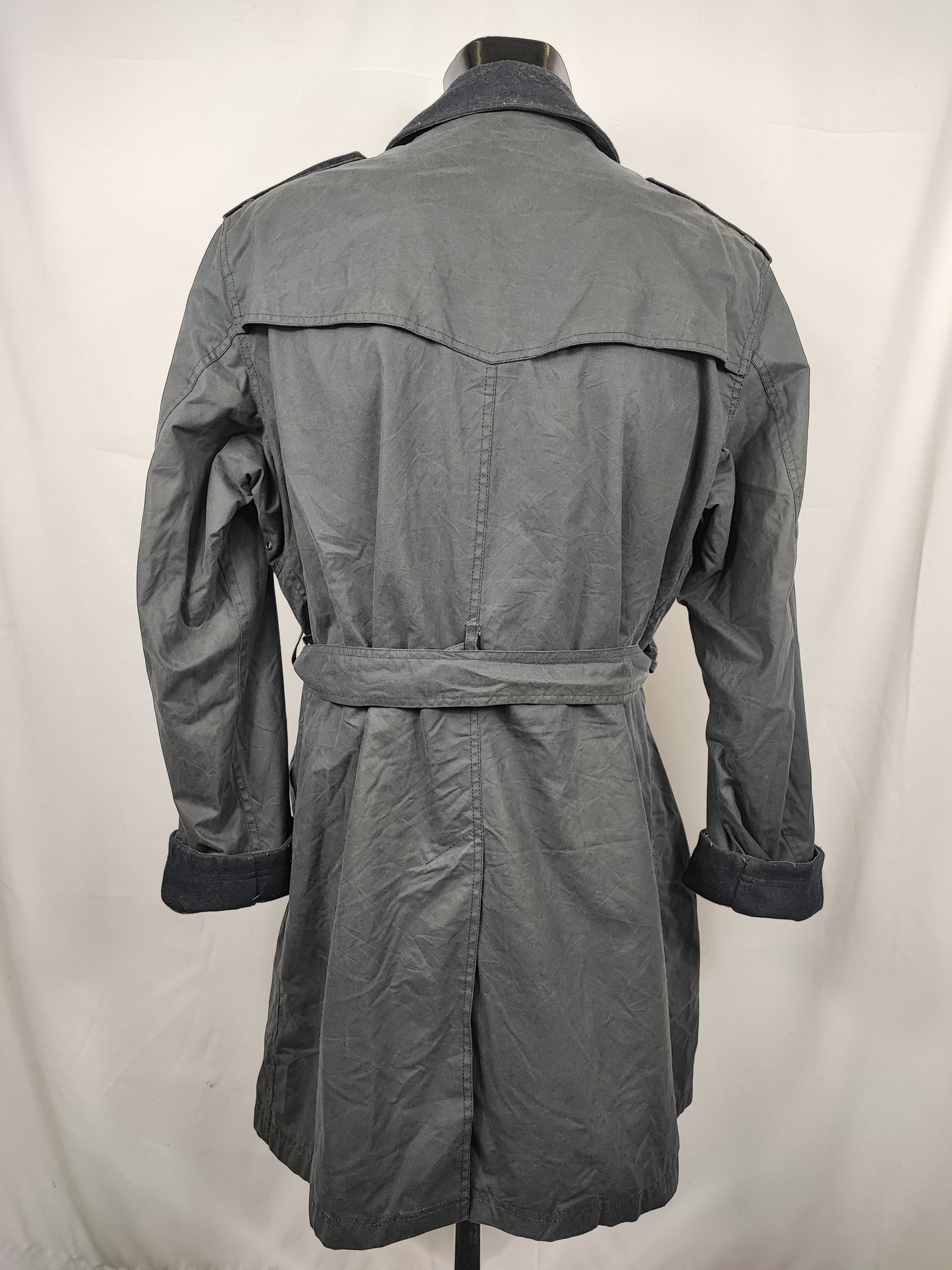 Trench Barbour uomo blu cerato Xlarge- Man Collingwood Navy Wax Trench Jacket size Xlarge