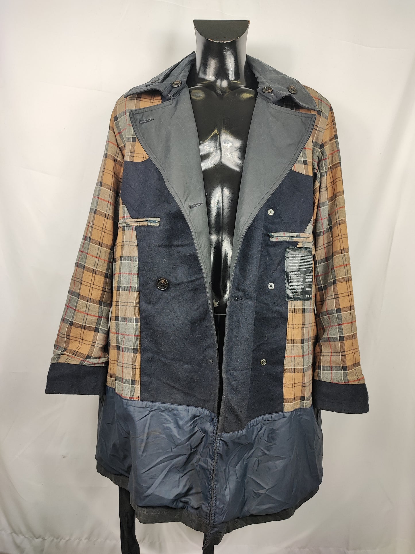 Trench Barbour uomo blu cerato Xlarge- Man Collingwood Navy Wax Trench Jacket size Xlarge