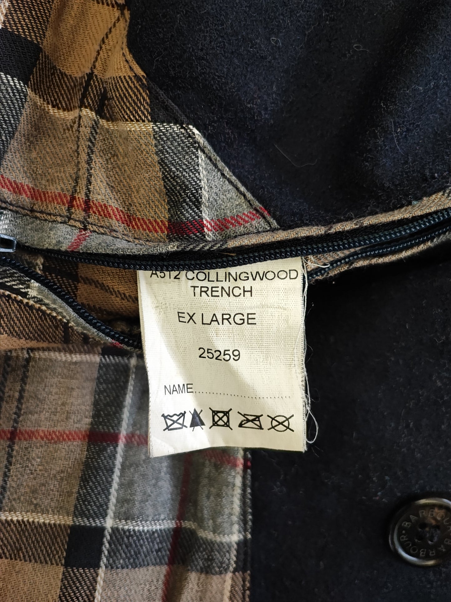 Trench Barbour uomo blu cerato Xlarge- Man Collingwood Navy Wax Trench Jacket size Xlarge
