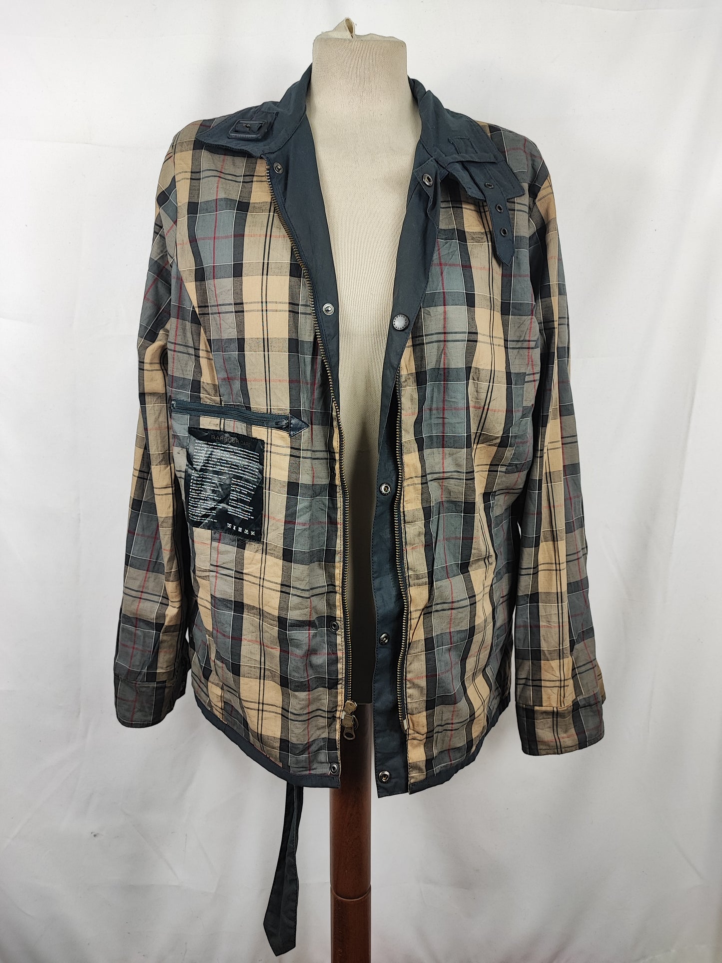Barbour Giacca corta blu cerata Flyweight Amelia Tg.44/46 Navy Wax Flyweight Amelia Uk16