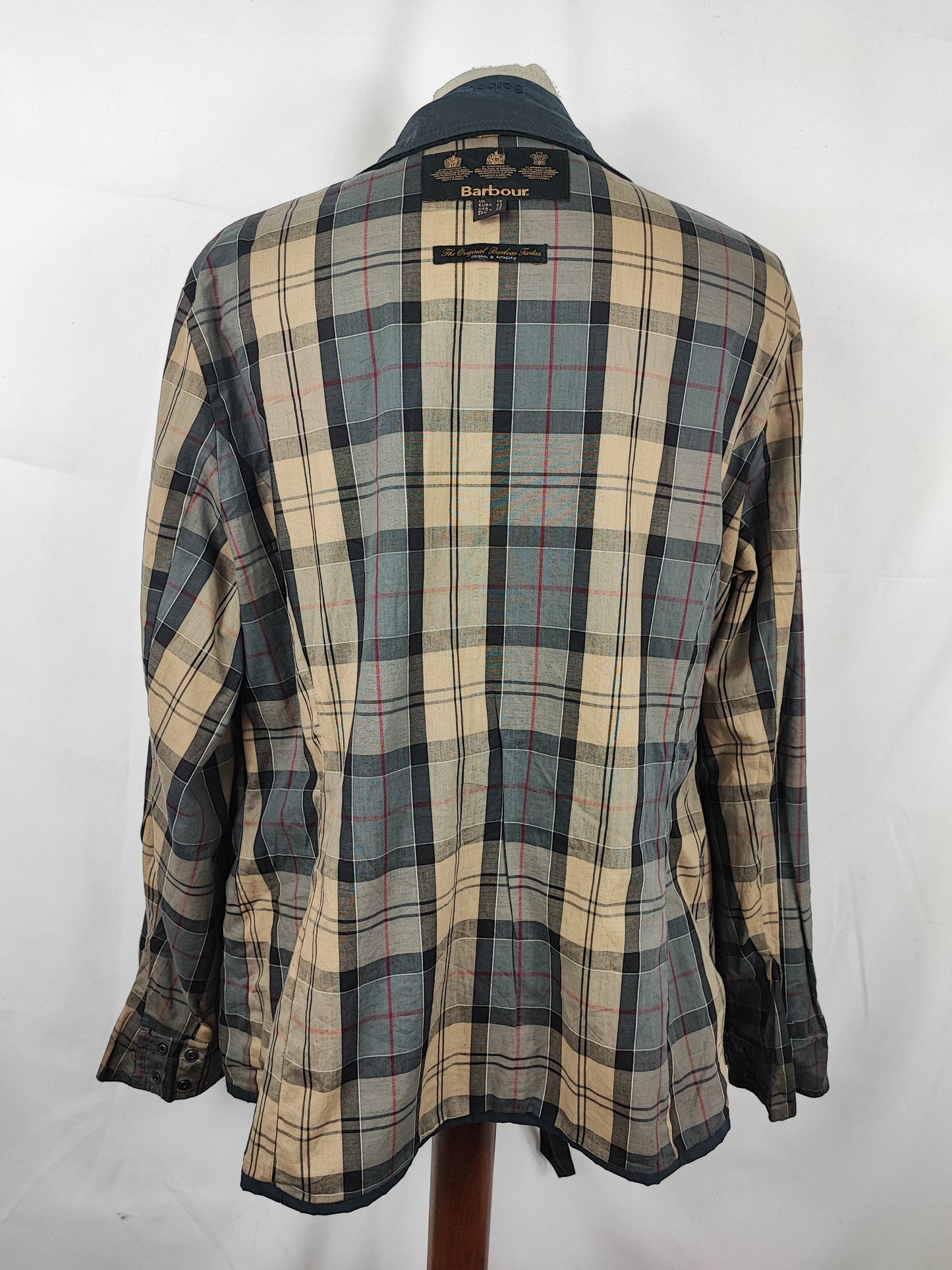 Barbour Giacca corta blu cerata Flyweight Amelia Tg.44/46 Navy Wax Flyweight Amelia Uk16