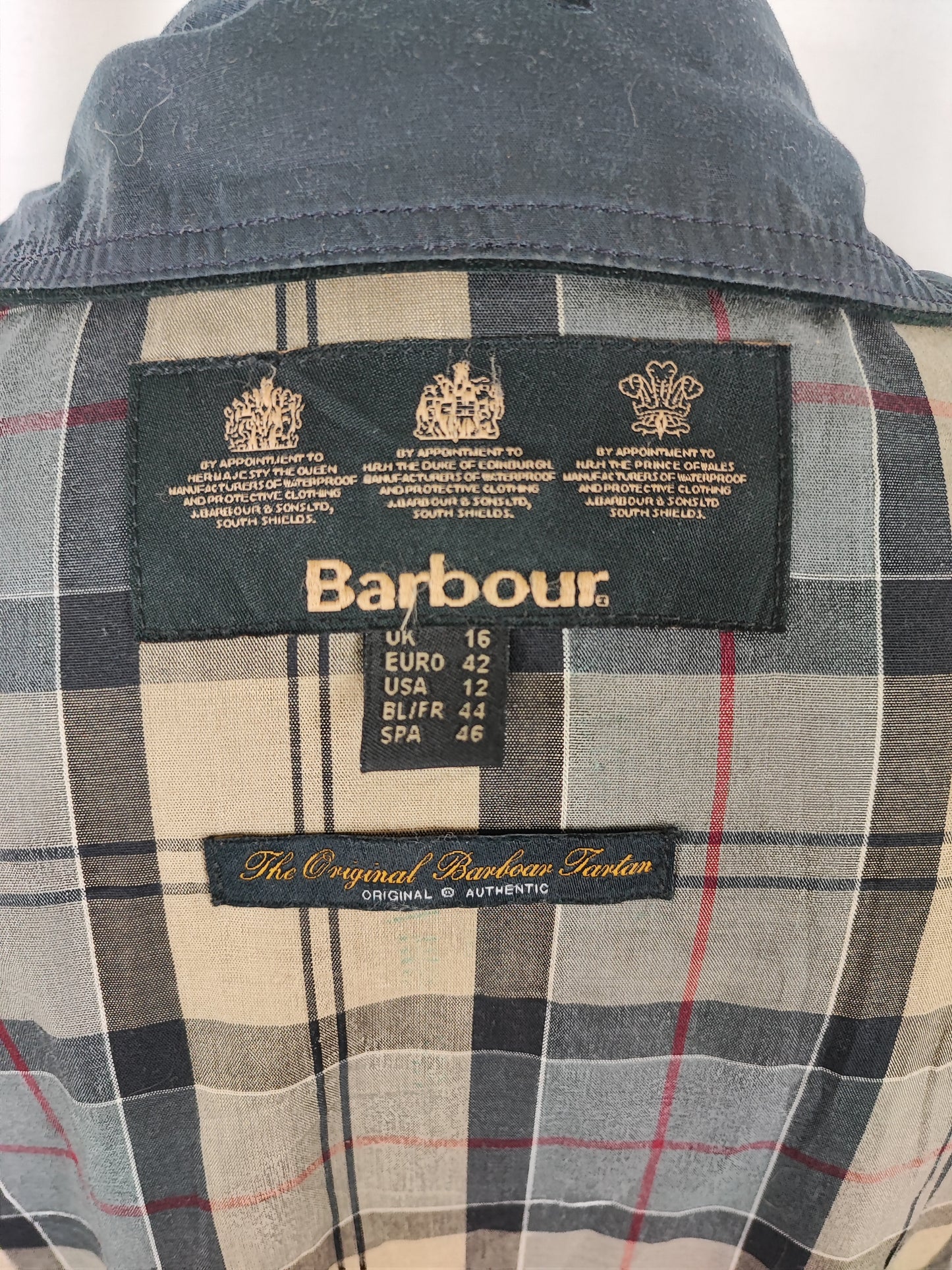 Barbour Giacca corta blu cerata Flyweight Amelia Tg.44/46 Navy Wax Flyweight Amelia Uk16