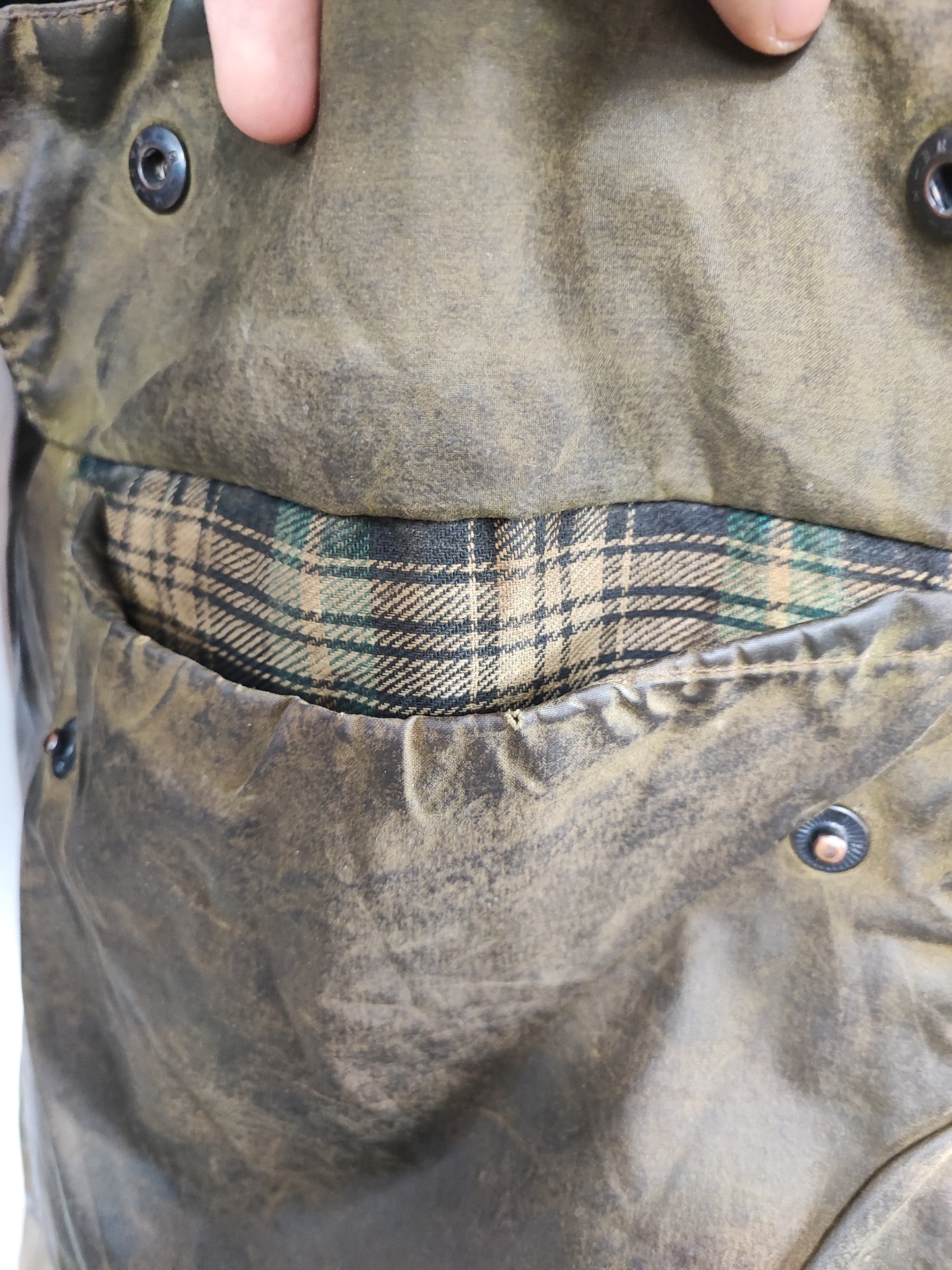 Barbour Uomo Border vintage verde Cerato C44/112cm Green Border Wax Coat Large XLarge