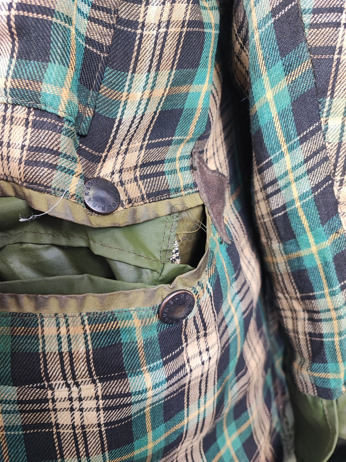 Barbour Uomo Border vintage verde Cerato C44/112cm Green Border Wax Coat Large XLarge