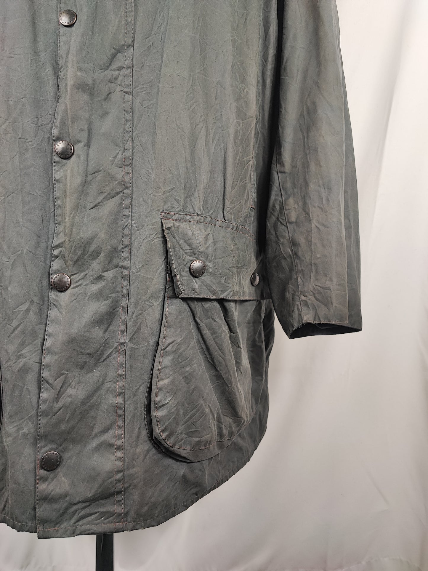 Giacca Barbour Border blu Vintage Cerata C46/117 cm - Navy wax border coat C46 size XL comoda