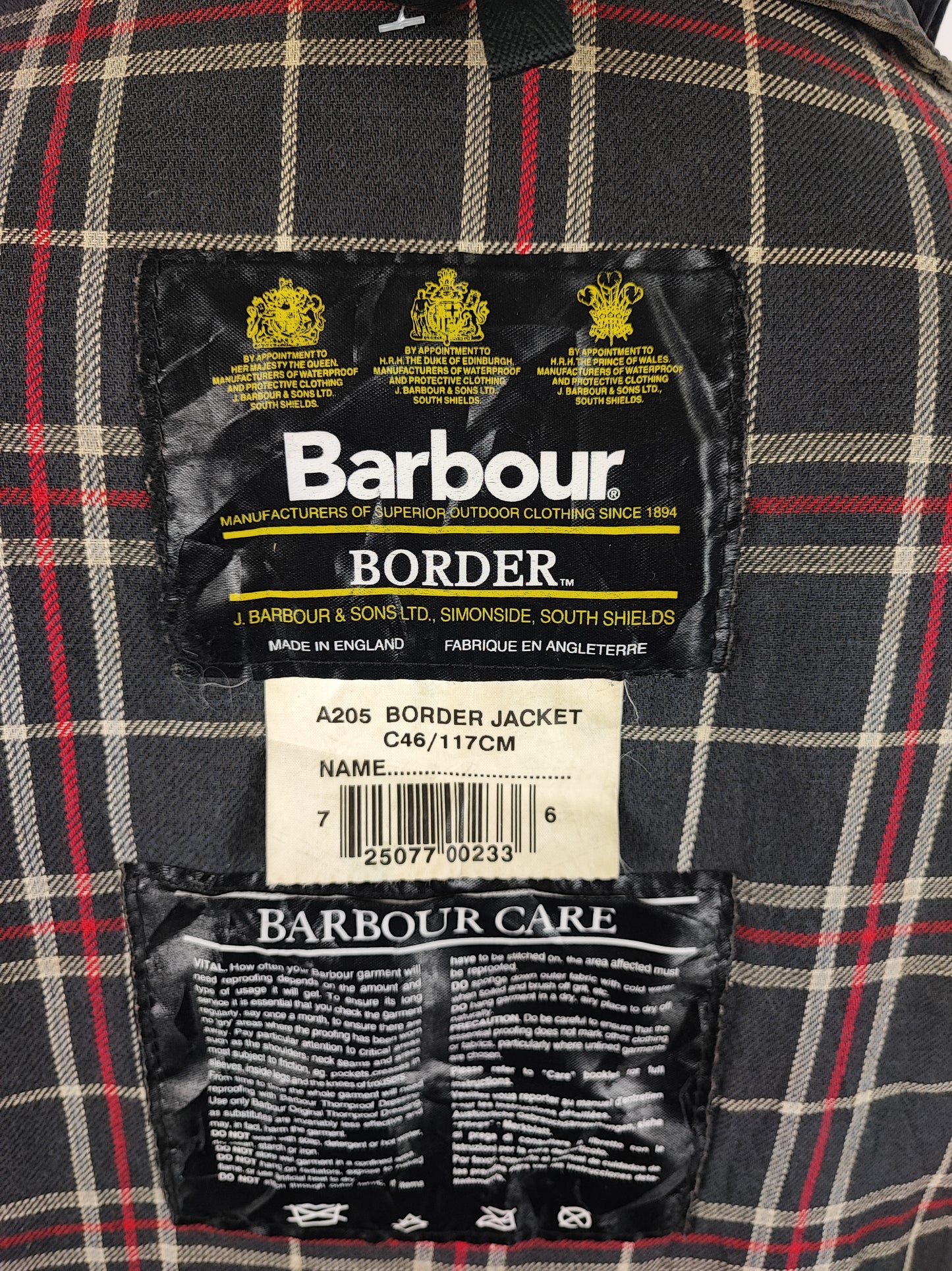 Giacca Barbour Border blu Vintage Cerata C46/117 cm - Navy wax border coat C46 size XL comoda