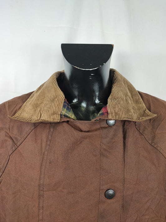 Barbour Backhouse marrone C46/117 cm Man Riding Brown Wax Jacket size XXLarge