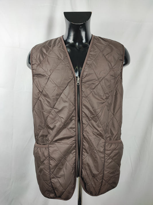 Gilet Imbottitura nuova Marrone con zip compatibile per Barbour
