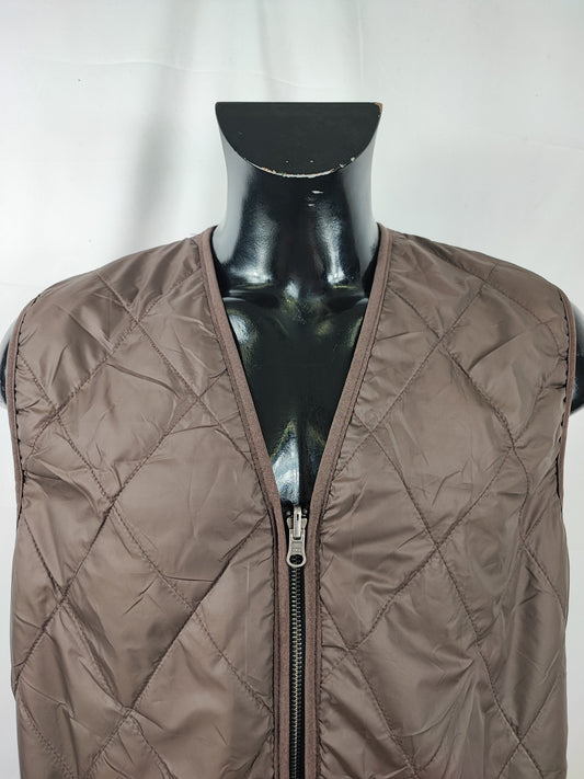 Gilet Imbottitura nuova Marrone con zip compatibile per Barbour
