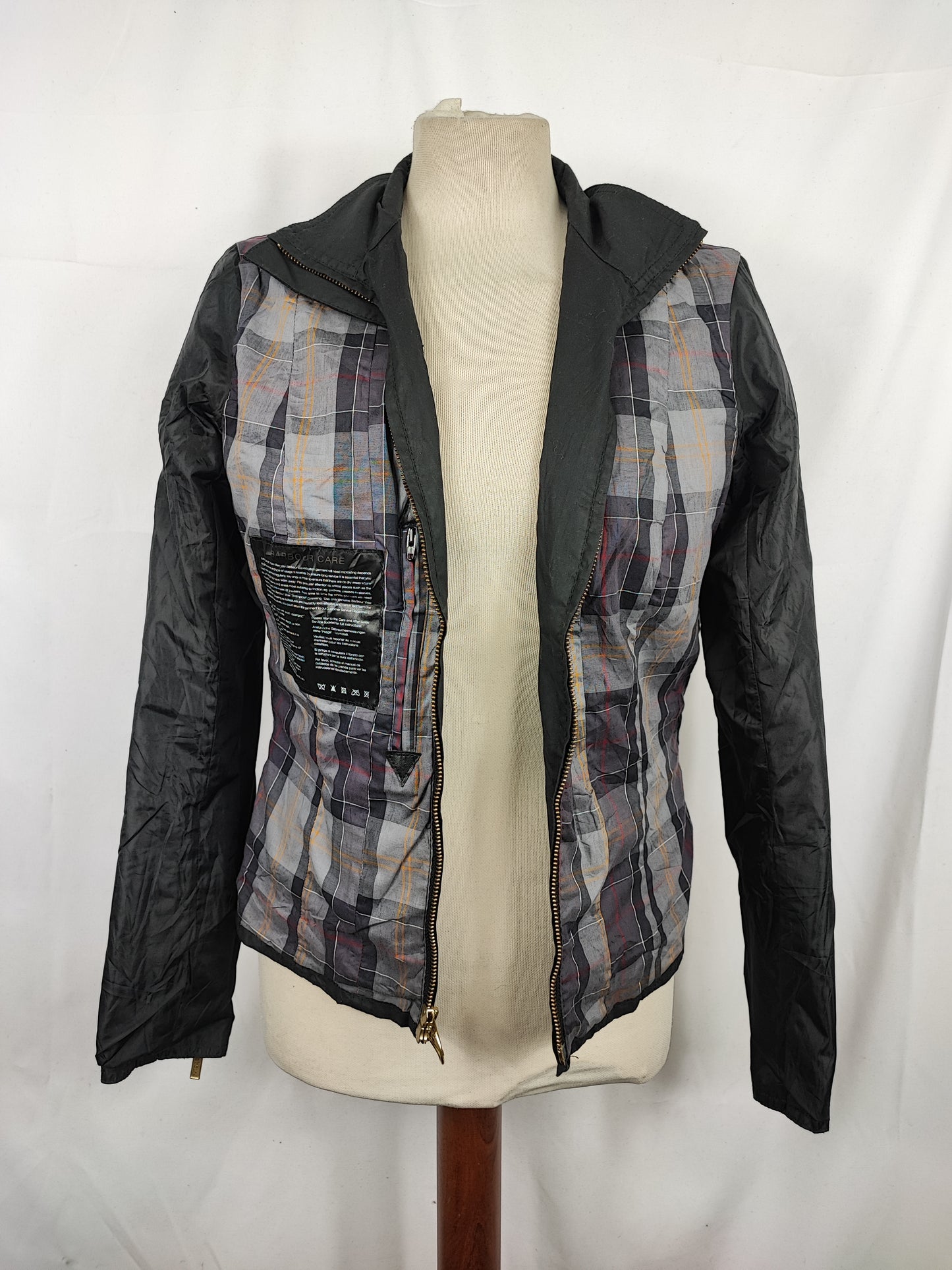 Giacca Barbour donna nero cerata Uk12 tg. 42 Medium Lady Black Wax jacket size uk12