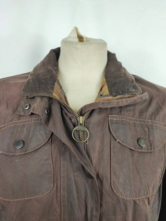 Giacca Barbour marrone cerata da donna Small Uk10 Lady brown Lighweight Sapper Jacket 10 Small