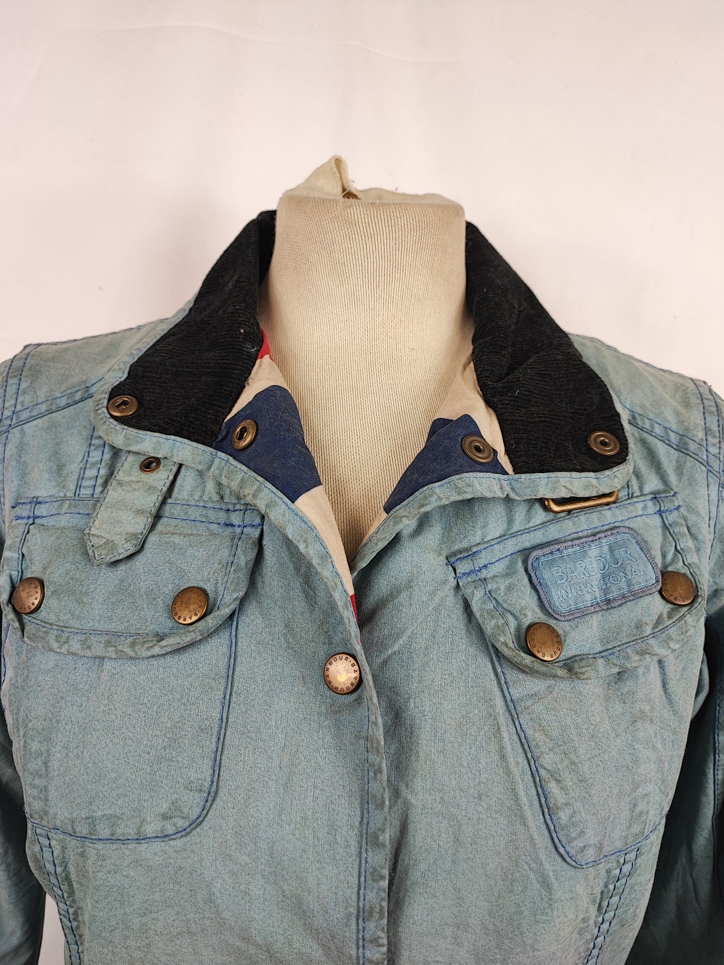 Giacca Barbour International Donna XSMALL UK8 -Lady International Union Jack jacket UK8 Xs