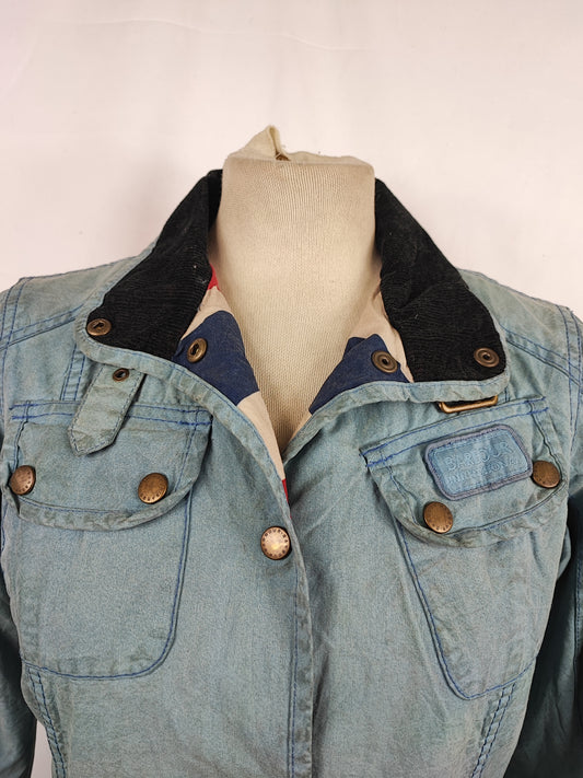 Giacca Barbour International Donna XSMALL UK8 -Lady International Union Jack jacket UK8 Xs