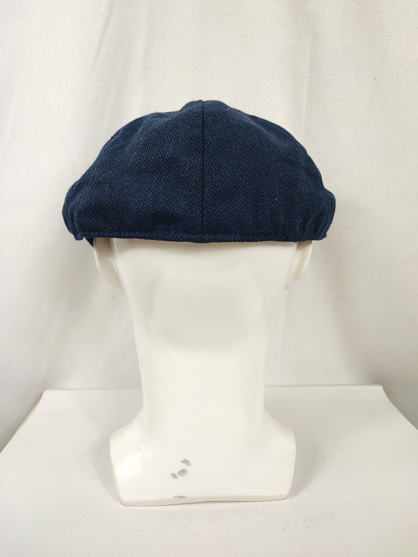 Coppola nuova inglese in lana a 6 spicchi blu spigato - Six panel Wool Duckbill English cap