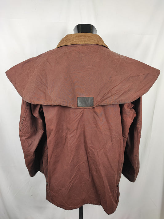 RARO Barbour Backhouse marrone C44/112 cm Man Riding Brown Wax Jacket size XLarge